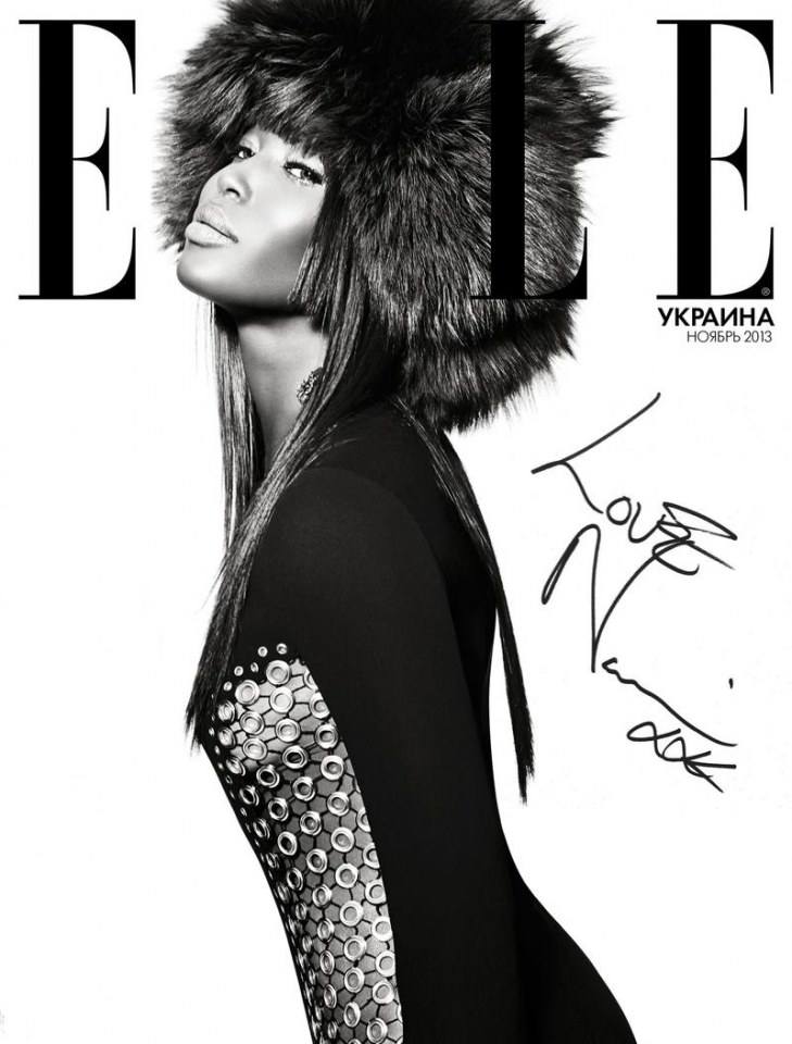 Naomi Campbell @ ELLE Ukraine November 2013