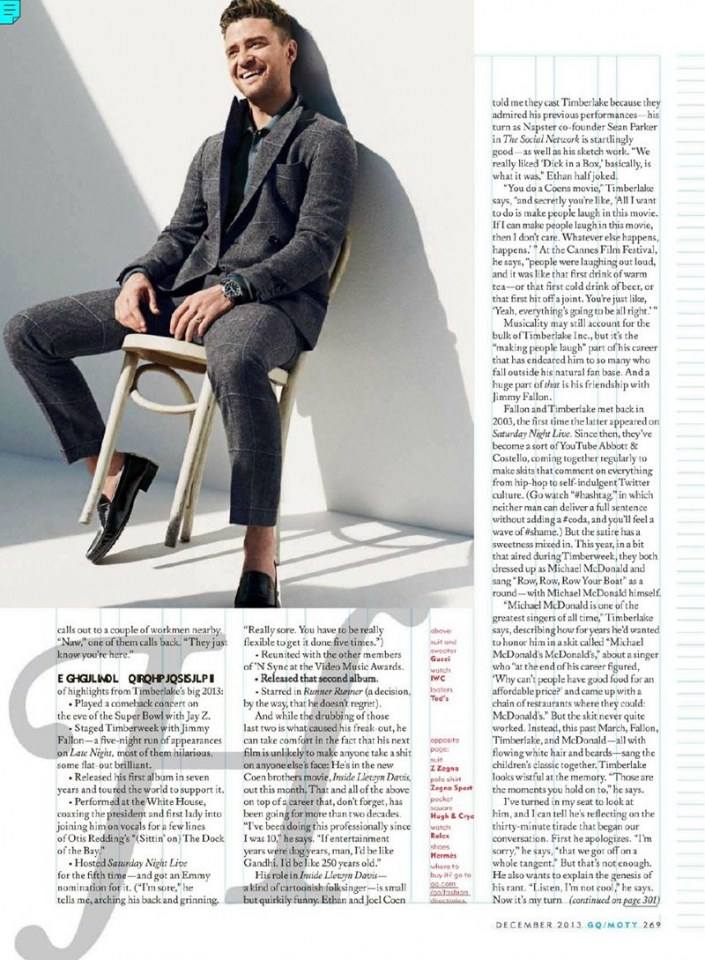 Justin Timberlake @ GQ US December 2013