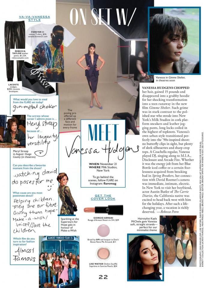 Vanessa Hudgens @ Flare Canada Magazine February 2014