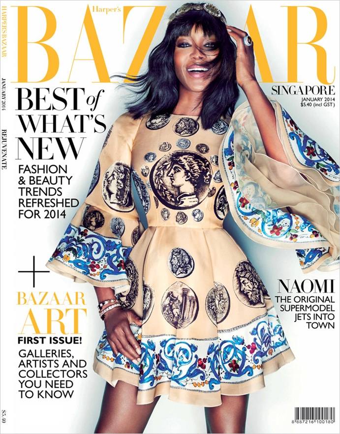 Naomi Campbell @ Harper’s Bazaar Singapore January 2014