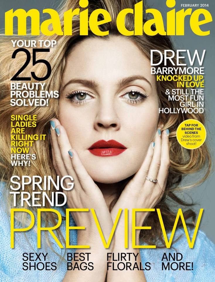 Drew Barrymore @ Marie Claire US February 2014