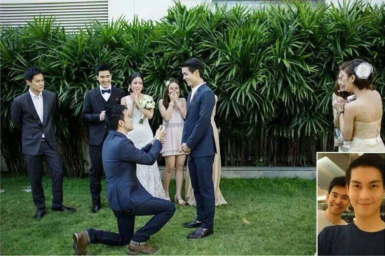 หนุ่มไทยขอแฟนหนุ่มแต่งงาน กลางงานแต่งเพื่อนสาว