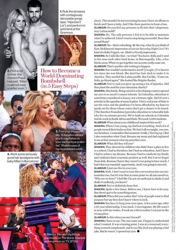 Shakira @ Glamour USA February 2014