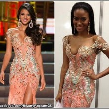 ใครใส่เดส ชุดนี้ออกมาใด้สวยกว่ากันระหว่าง jakelyne oliveira - VS - Leila lopes Miss universe 2011