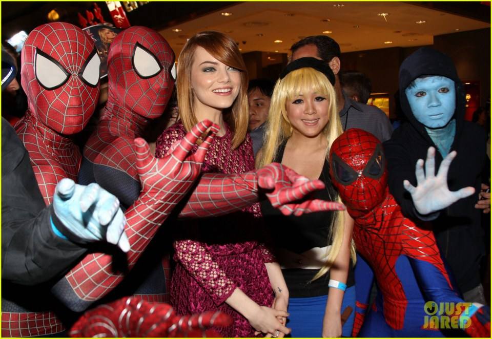 Emma Stone & Andrew Garfield Hang with Adorable Little Spider-Man at Fan Event!