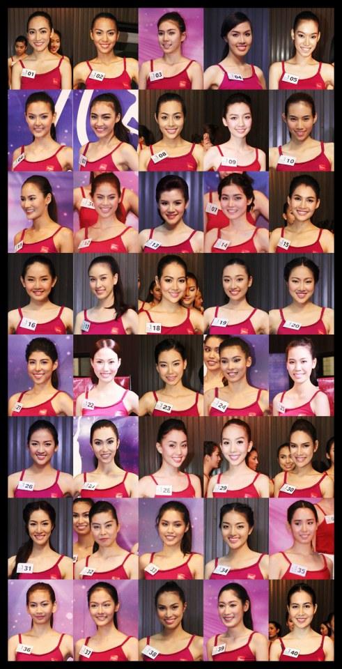 40 สาวงาม ผู้ผ่านเข้ารอบ  Miss Universe Thailand 2014
