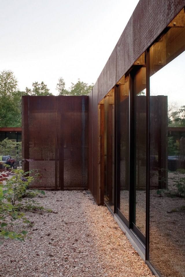 Steel Perforated Panels For Heavy Metal House by Hufft Projects, U.S.A.