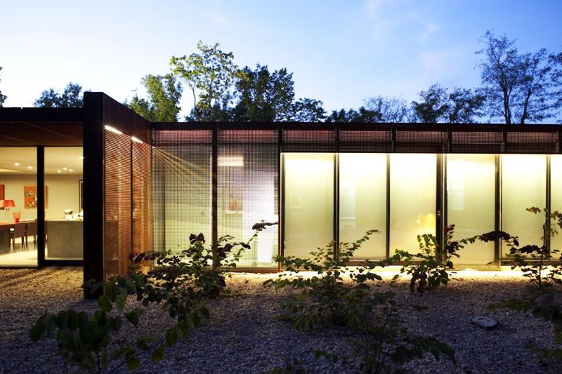 Steel Perforated Panels For Heavy Metal House by Hufft Projects, U.S.A.