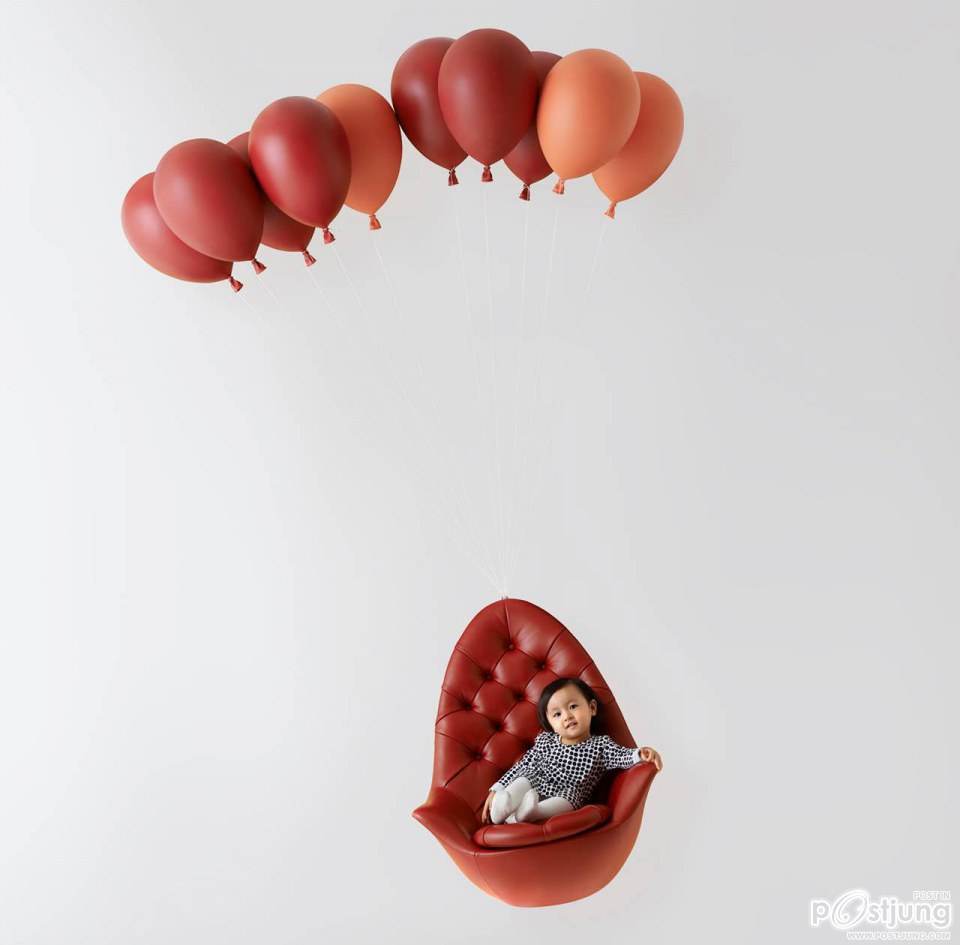 Chair that Looks Like It’s Being Lifted by Balloons
