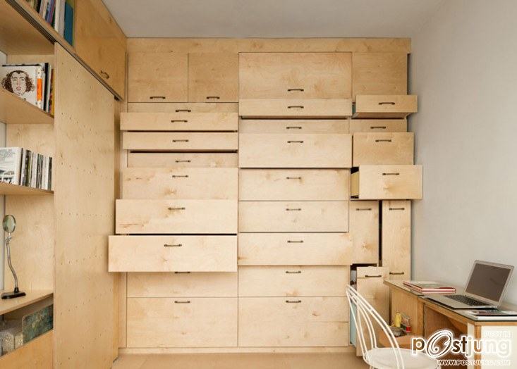 An Organizer's Dream: An Art Studio with Color-Coded Built-In Storage by Meredith Swinehart