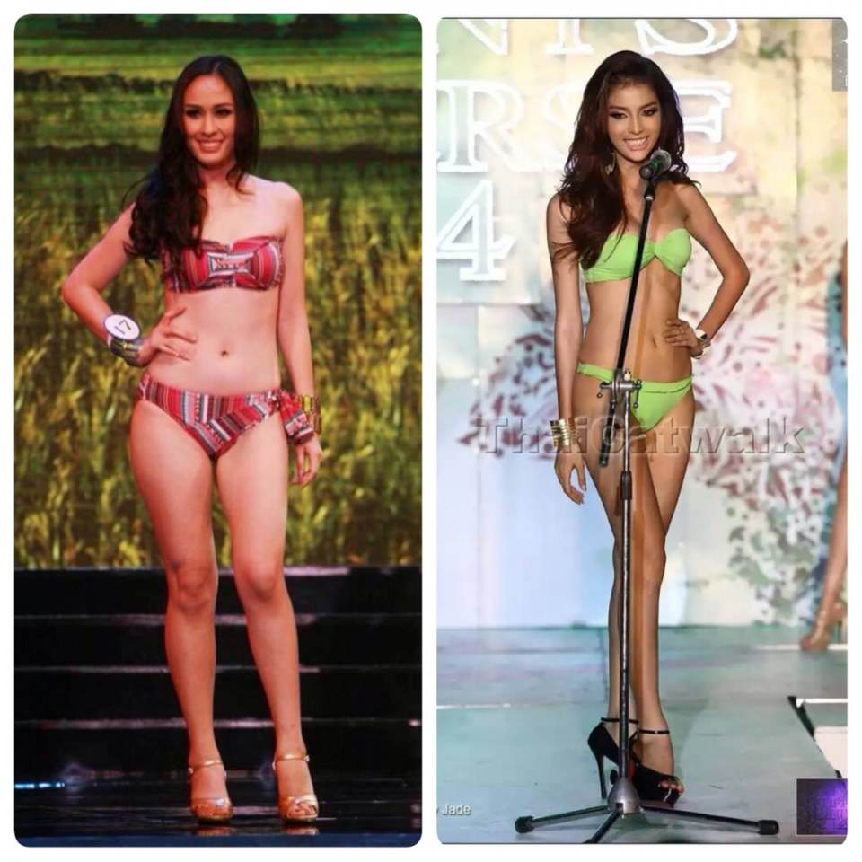 Miss thailand universe 2014 vs miss tiffany 2014  ต่างกันมากๆๆๆ