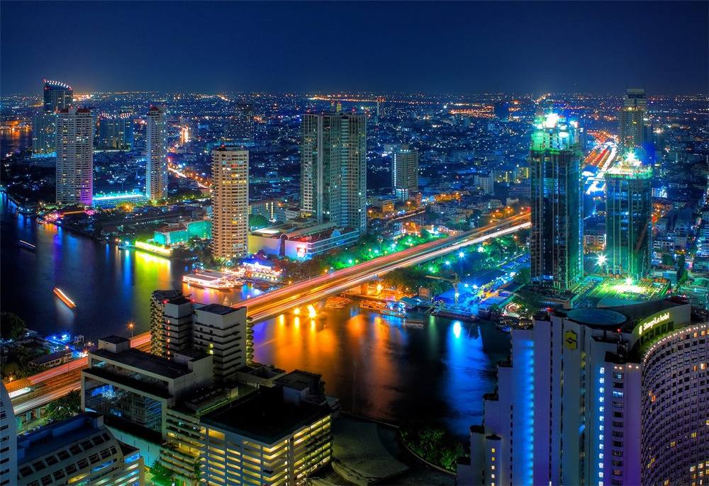 Bangkok-At-Night-Thailand -HD-Wallpapers-Backgrounds ภาพพื้นหลัง พักหน้าจอ No.7