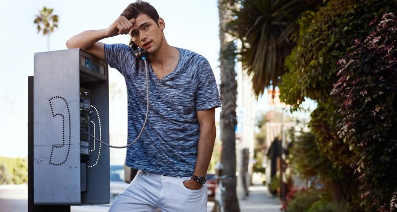 Sean O'Pry in Sunny Get away by H&M