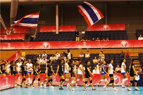 ส่งใจเชียร์นักตบสาวทีมชาติไทย ..เวิลด์กรังด์ปรีซ์ 2014