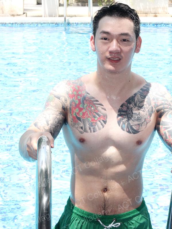 หนุ่มกอลฟ์ACT ยากูซ่าว่ายน้ำออกกำลังกายยังน่ากอดเลย!!