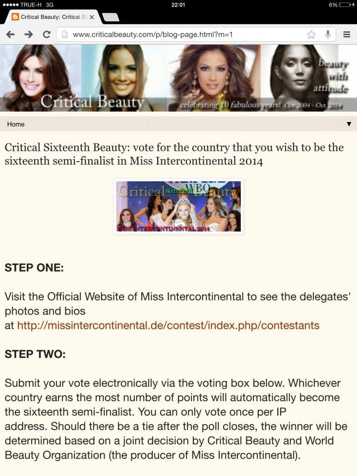 Vote for Miss Intercontinental Thailand 2014