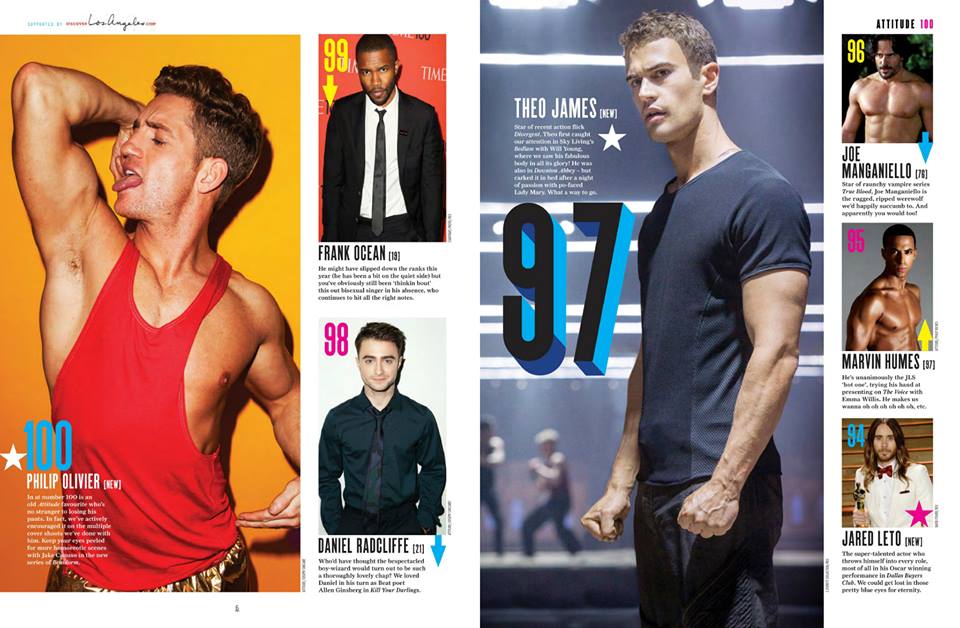 รวม 100 หนุ่มฮอต จากนิตยสาร Attitude UK 2014