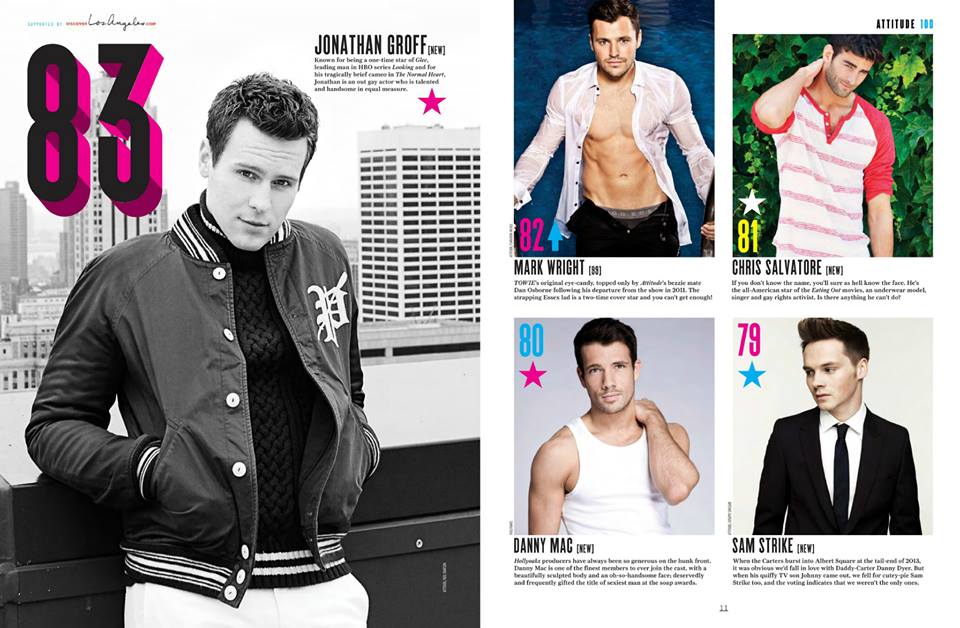 รวม 100 หนุ่มฮอต จากนิตยสาร Attitude UK 2014