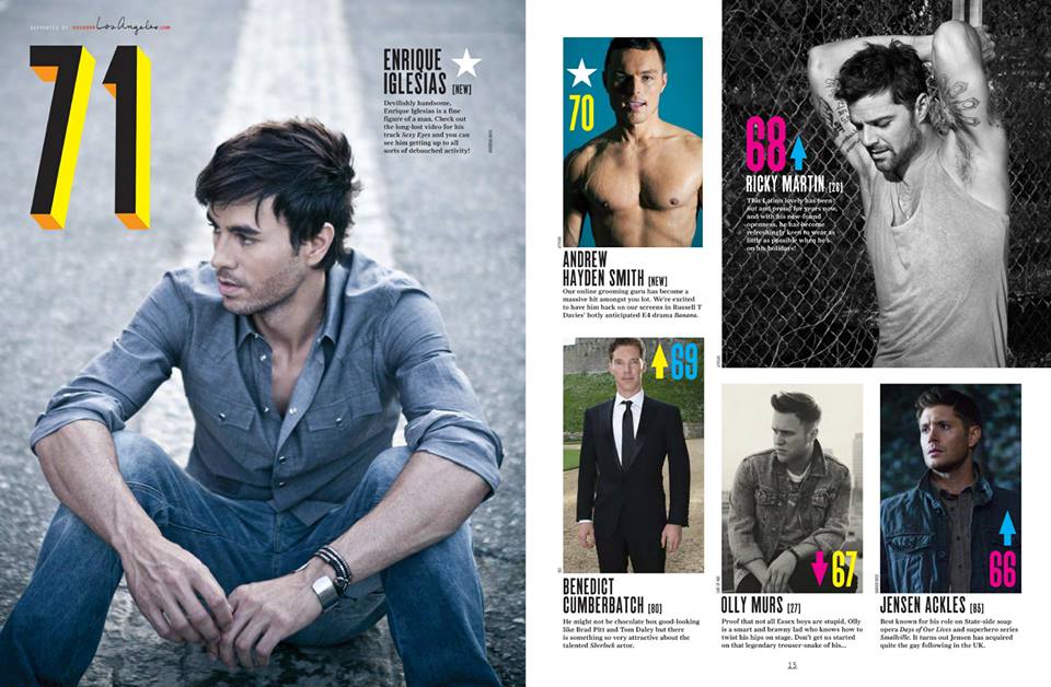 รวม 100 หนุ่มฮอต จากนิตยสาร Attitude UK 2014