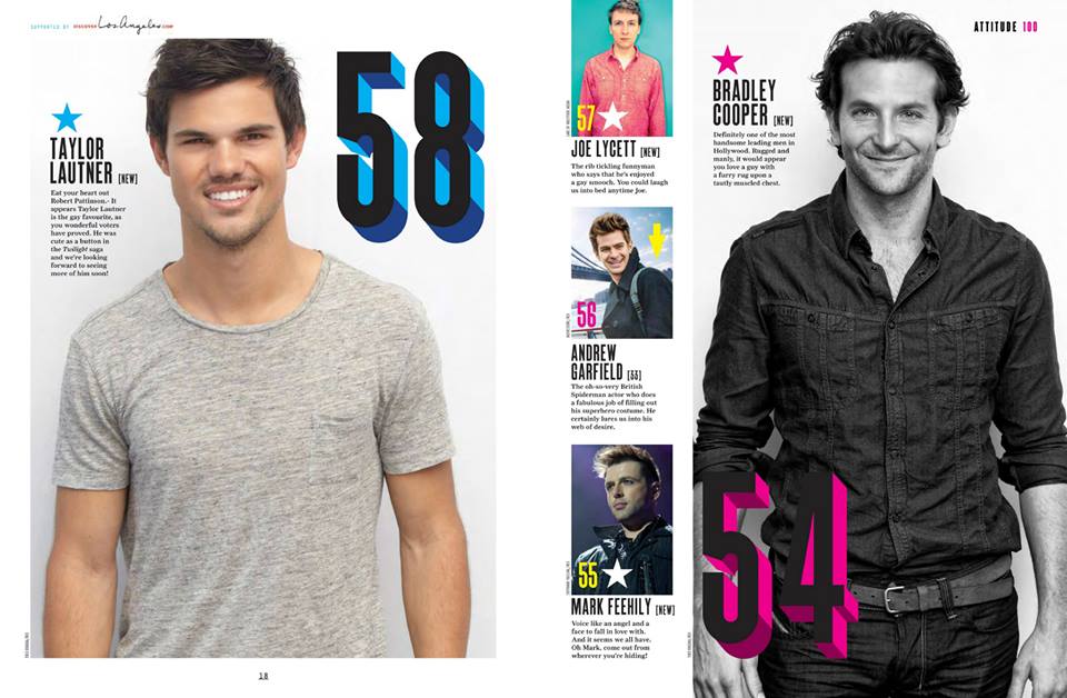 รวม 100 หนุ่มฮอต จากนิตยสาร Attitude UK 2014