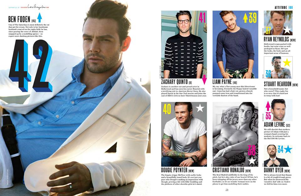 รวม 100 หนุ่มฮอต จากนิตยสาร Attitude UK 2014