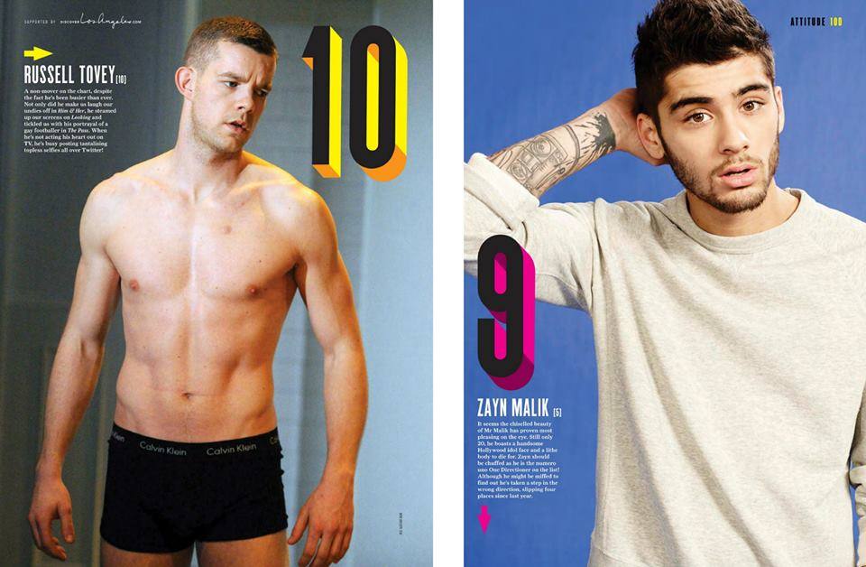 รวม 100 หนุ่มฮอต จากนิตยสาร Attitude UK 2014