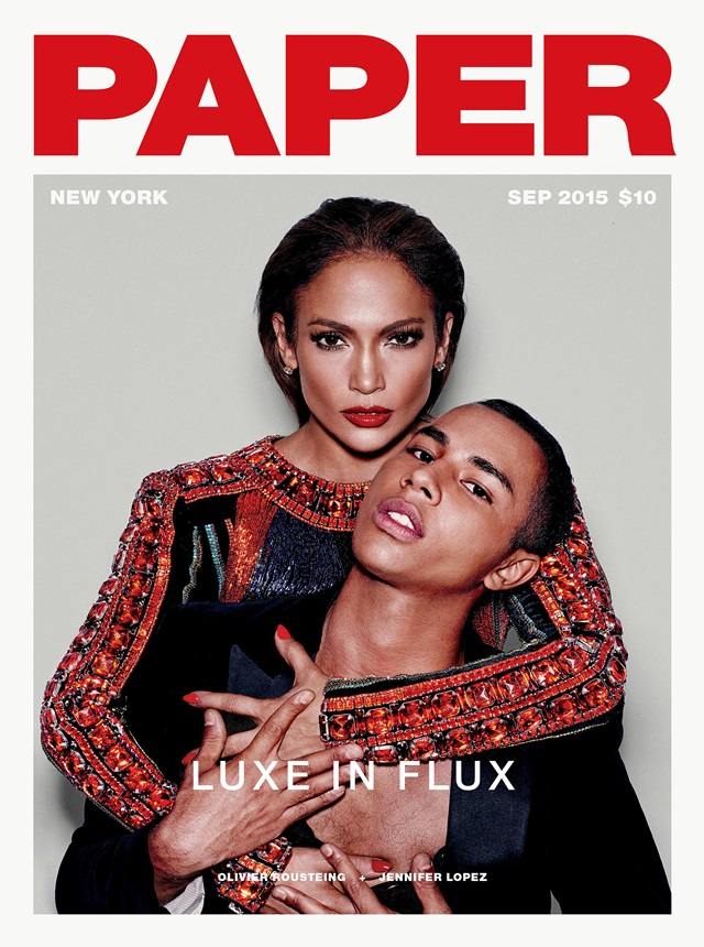 Jennifer Lopez & Olivier Rousteing @ PAPER Magazine September 2015