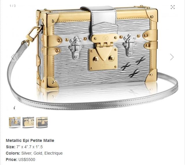Louis Vuitton Metallic Epi Petite Malle Bag ราคาเบาๆประมาณ 2 แสน