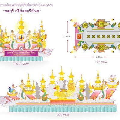 มช. ส่งกระทงใหญ่ “นพบุรี ศรีสัตตบริภัณฑ์” ร่วมสืบสานประเพณียี่เป็ง เชียงใหม่