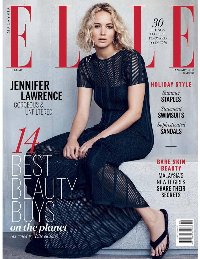 Jennifer Lawrence @ ELLE Malaysia January 2016