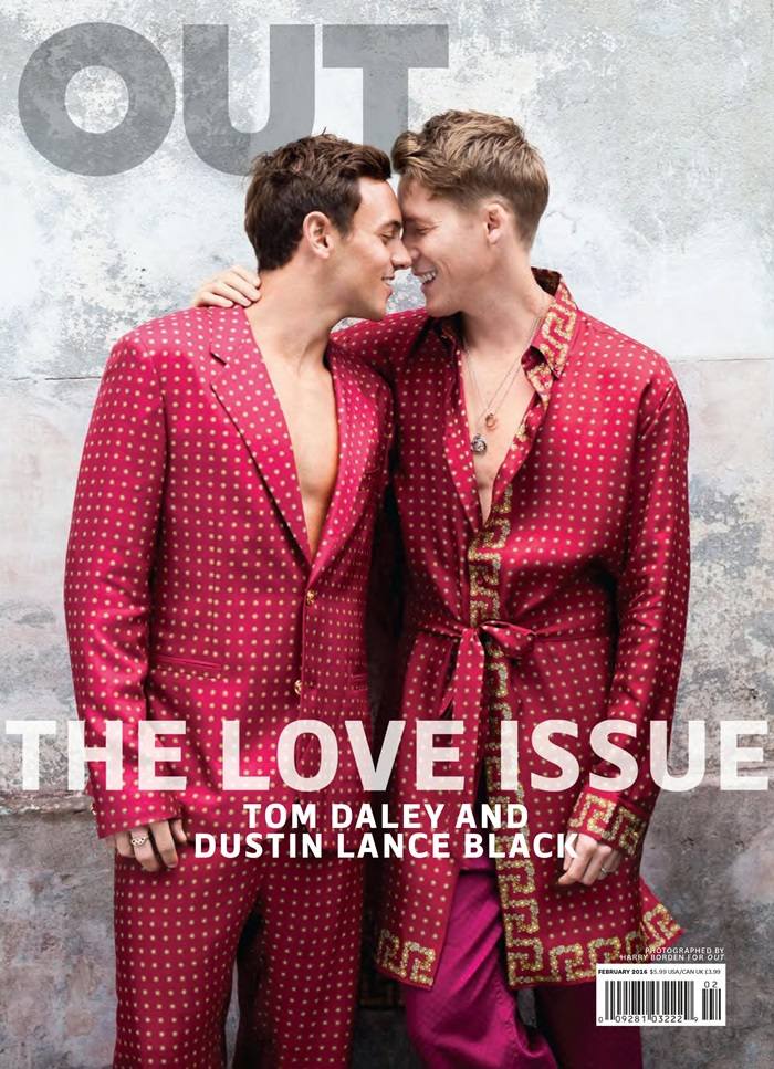 Tom Daley ควงแฟนหนุ่ม Dustin Lance Black  ถ่ายแบบขึ้นปก Out Magazine ฉบับ Love Issue