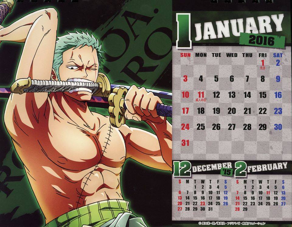 One Piece - Body Calendar 2016