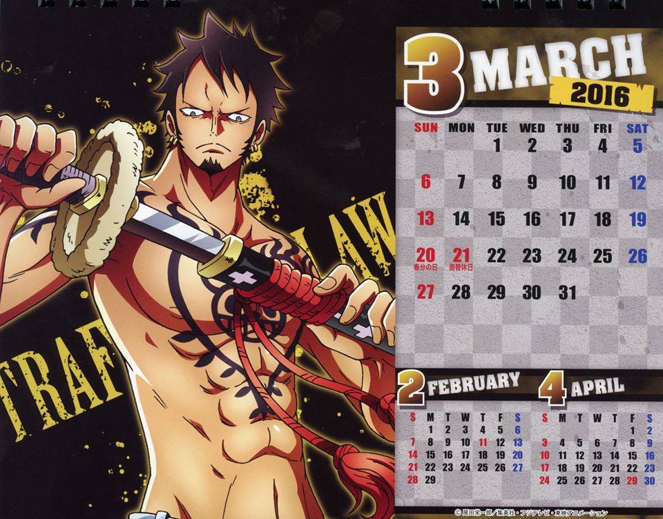 One Piece - Body Calendar 2016