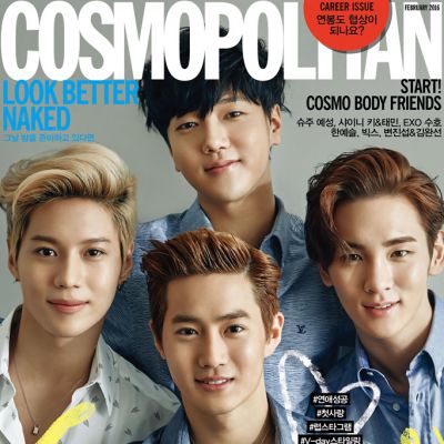 SHINee Taemin, Key , EXO Suho & SJ Yesung @ Cosmopolitan Korea February 2016