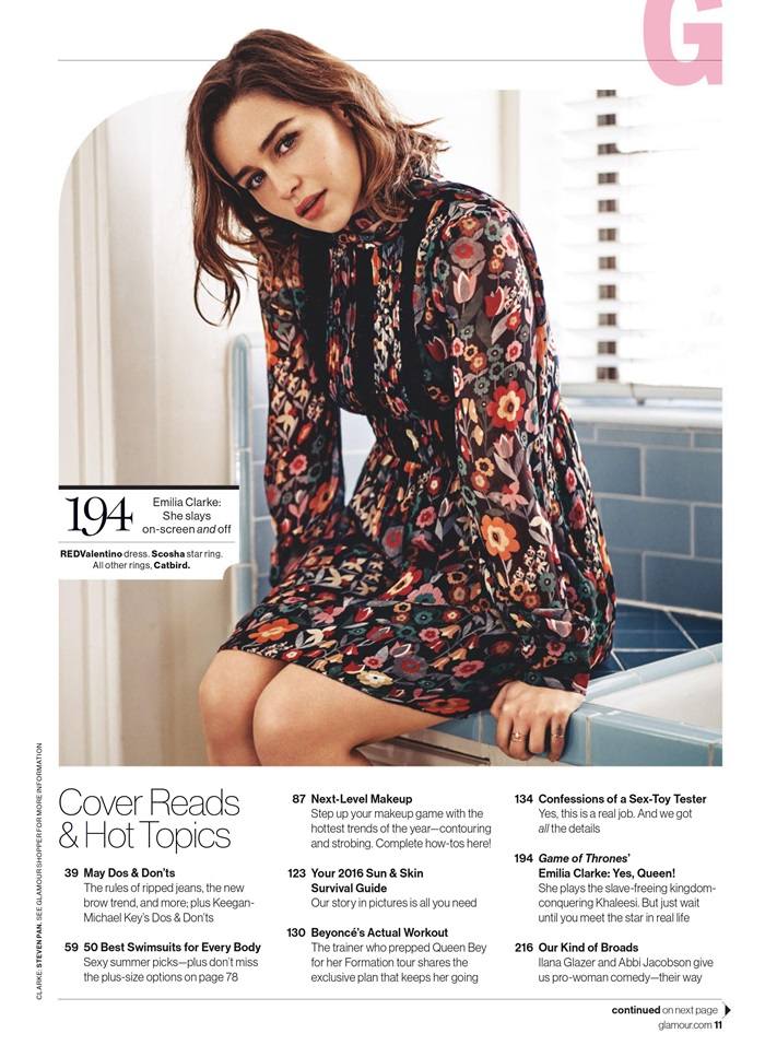 Emilia Clarke @ Glamour US May 2016