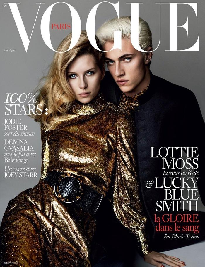Lottie Moss & Lucky Blue Smith @ Vogue Paris May 2016