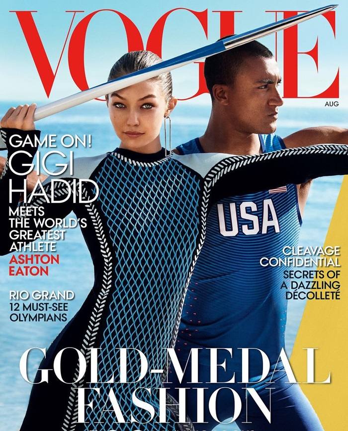 Gigi Hadid & Ashton Eaton @ Vogue US August 2016