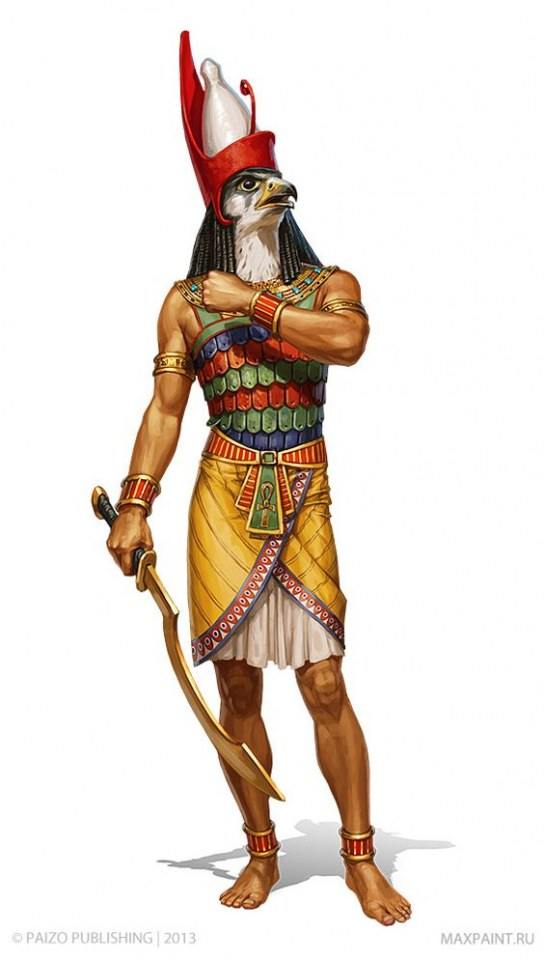 เทพฮอรัส (Horus) เทพเจ้าแห่งท้องฟ้าและถูกทียบเป็นองค์ฟาโรห์เมื่อยังทรงพระชนม์