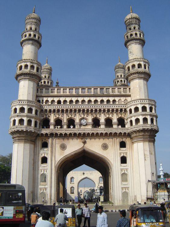 ความงามของสถาปัตยกรรมโมกุลใน Hyderabad ประตูไฮเดอราบัด อินเดีย