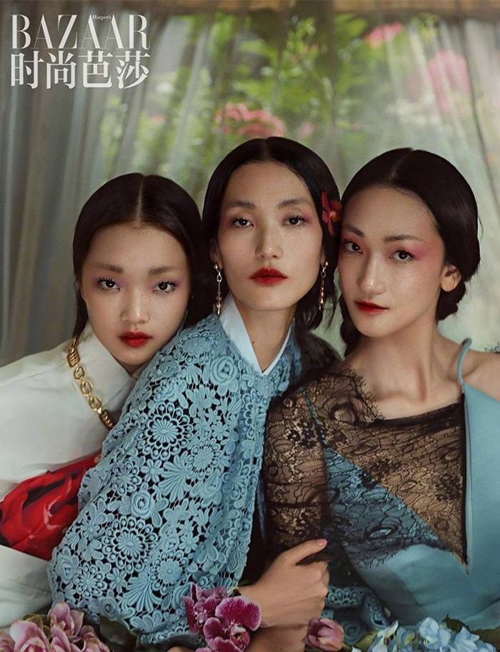 Lina Zhang, Ai Tominaga & Bomi Youn @ Harper’s Bazaar China September 2019