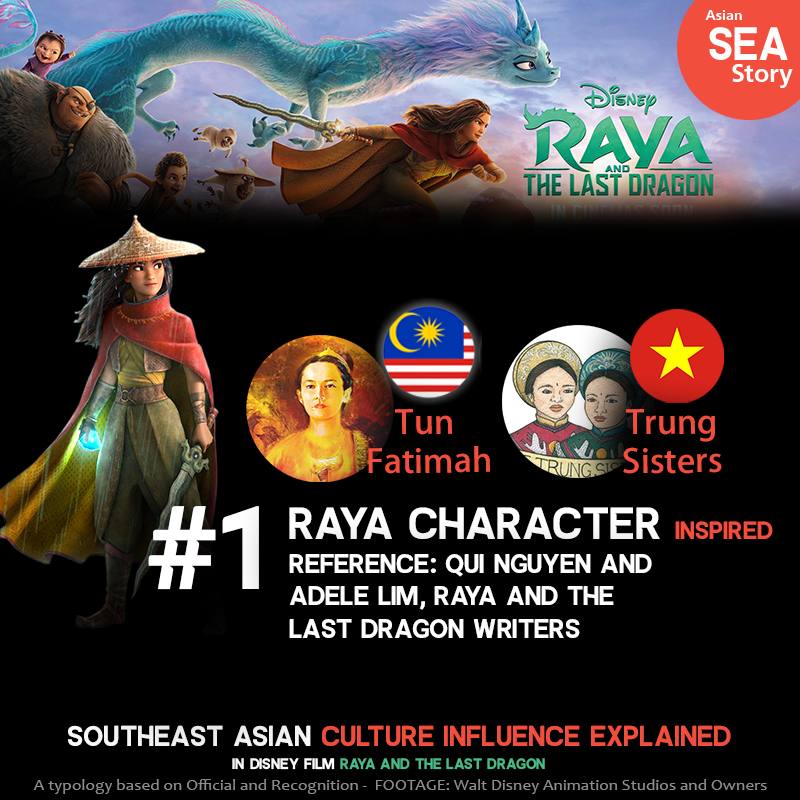 1.Raya Character Inspired: Warrior Tun Fatimah from Malaysia / Trung sisters from Vietnam