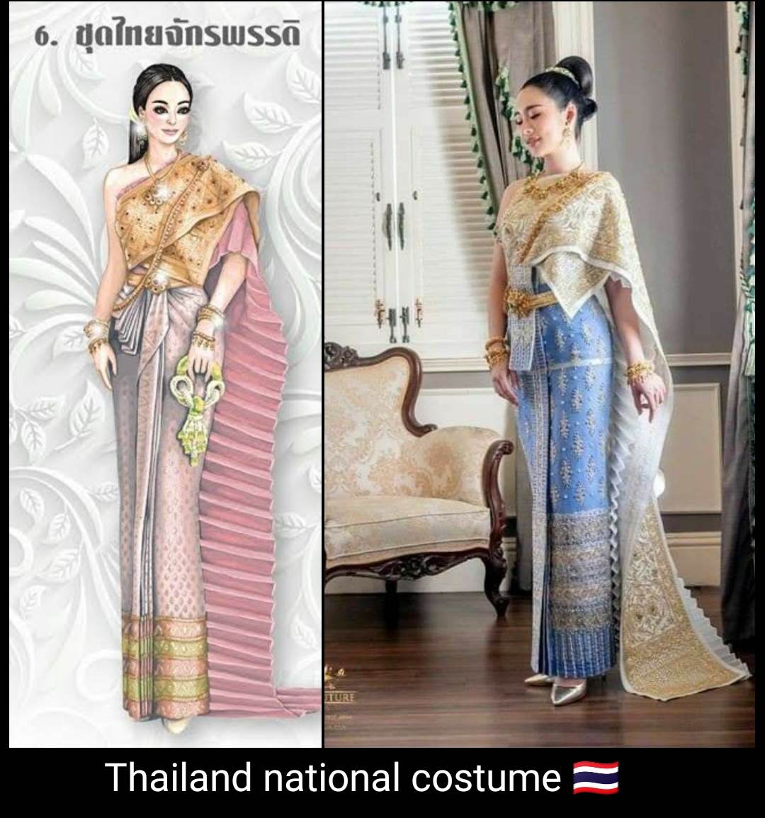Sbai Thai dress: Thailand 🇹🇭ชุดไทยจักรพรรดิ