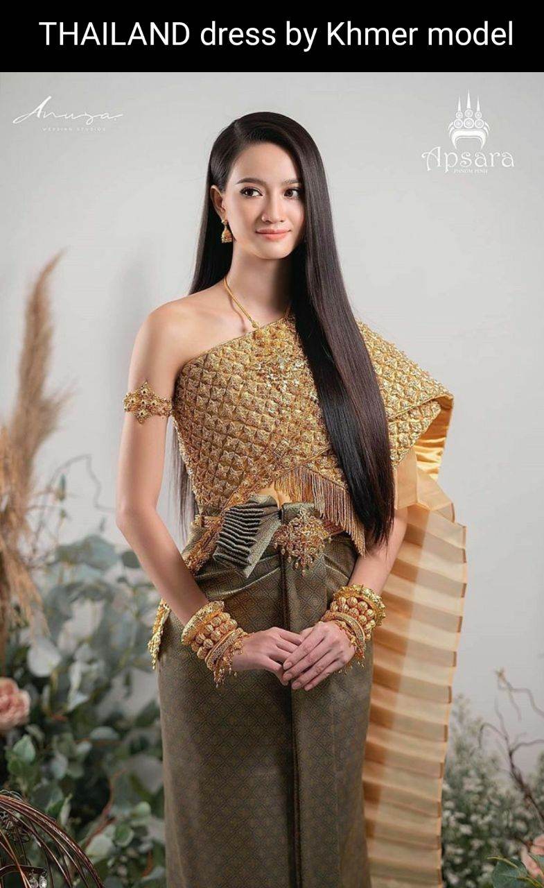 Khmer wedding costume : 🇹🇭ชุดไทยโดยนางแบบชาวกัมพูชาที่สวยงาม