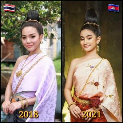 Sbai Thailand:Thai culture in Cambodia (Khmer) ชุดไทยในกัมพูชา Khmer Sbai made in Thailand