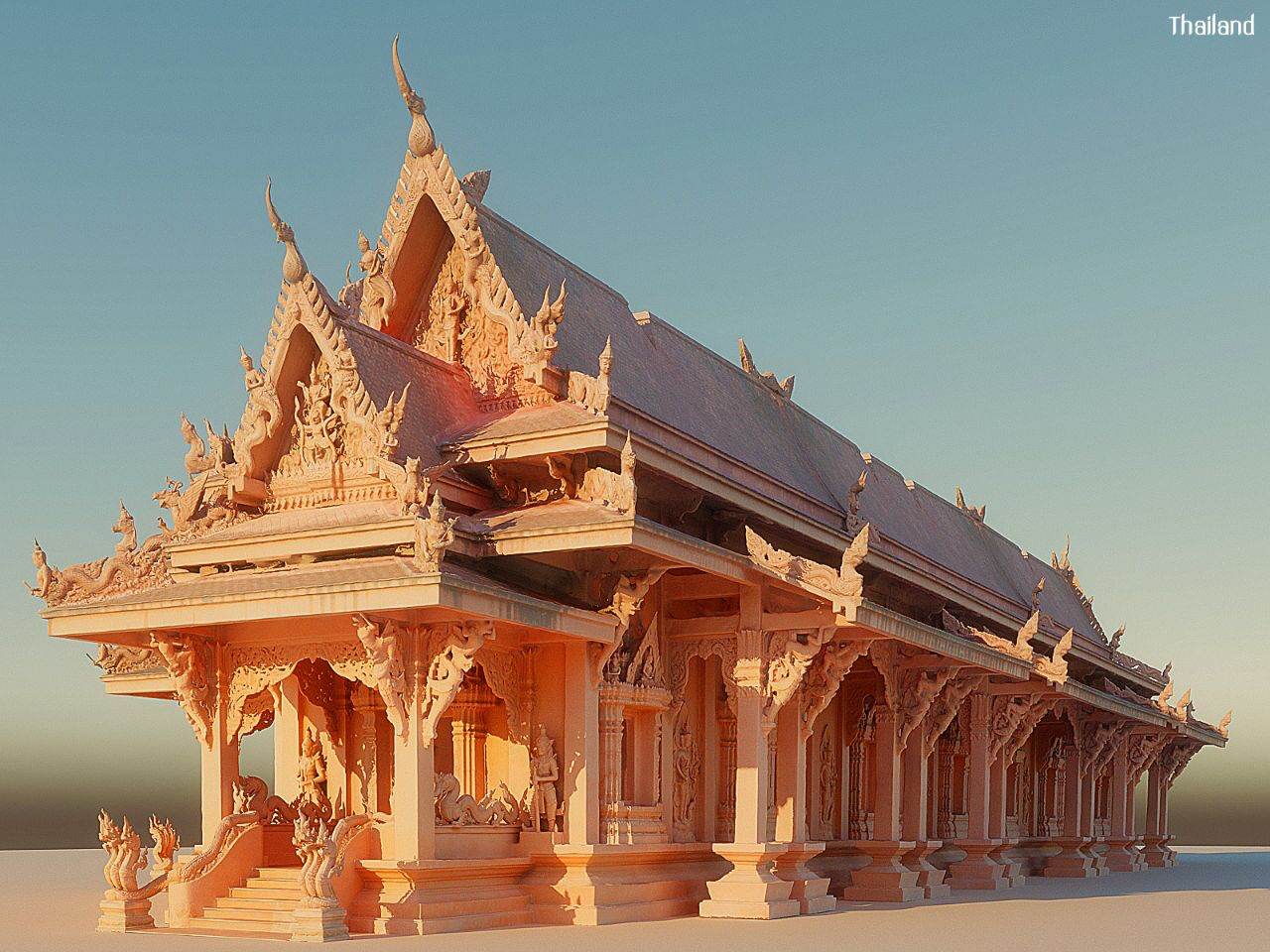 "Red Temple Pagoda Scan Ultra HD" by Kris 3d: Asset Scan 3d, inspiration by Wat Sila Ngu temple | THAILAND 🇹🇭