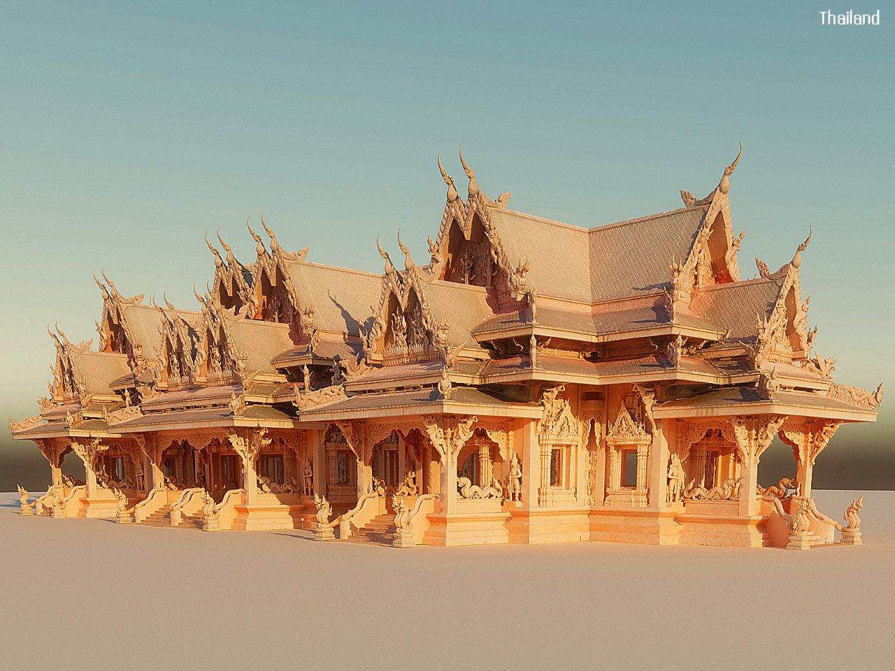 "Red Temple Pagoda Scan Ultra HD" by Kris 3d: Asset Scan 3d, inspiration by Wat Sila Ngu temple | THAILAND 🇹🇭