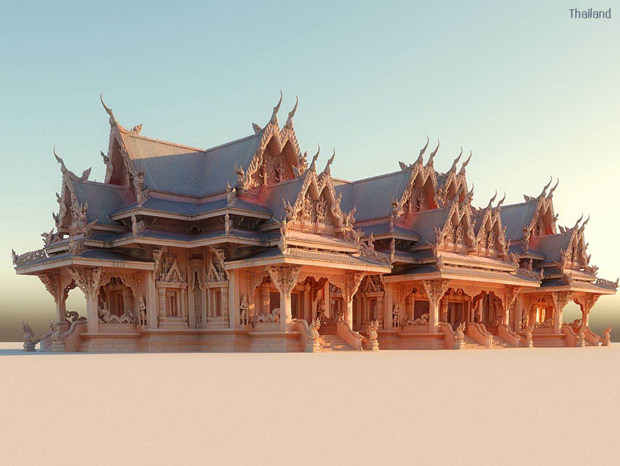 "Red Temple Pagoda Scan Ultra HD" by Kris 3d: Asset Scan 3d, inspiration by Wat Sila Ngu temple | THAILAND 🇹🇭