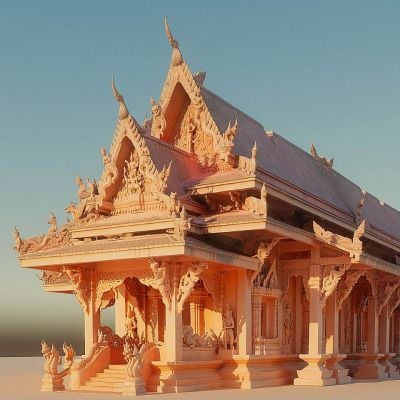  Red Temple Pagoda Scan Ultra HD  by Kris 3d: Asset Scan 3d, inspiration by Wat Sila Ngu temple | THAILAND 🇹🇭