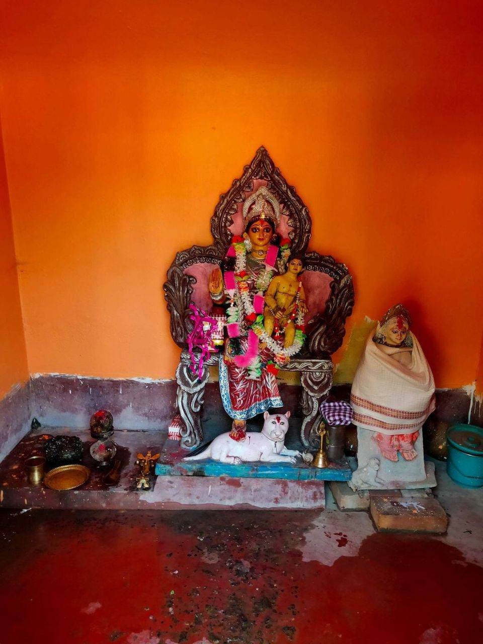 Goddess Shashthi  Ghanteshwar Temple Khanakul, Hooghly district , West Bengal. ,Photo by fb. Shankar Ghosh 24 03 2021.