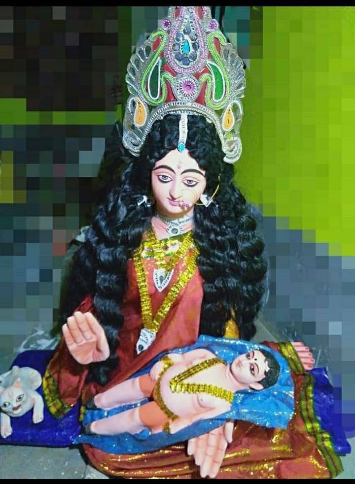 Goddess Shashthi Photo by fb. page berhampore pujor hullor, dekde thakur tumio 29 05 2021.